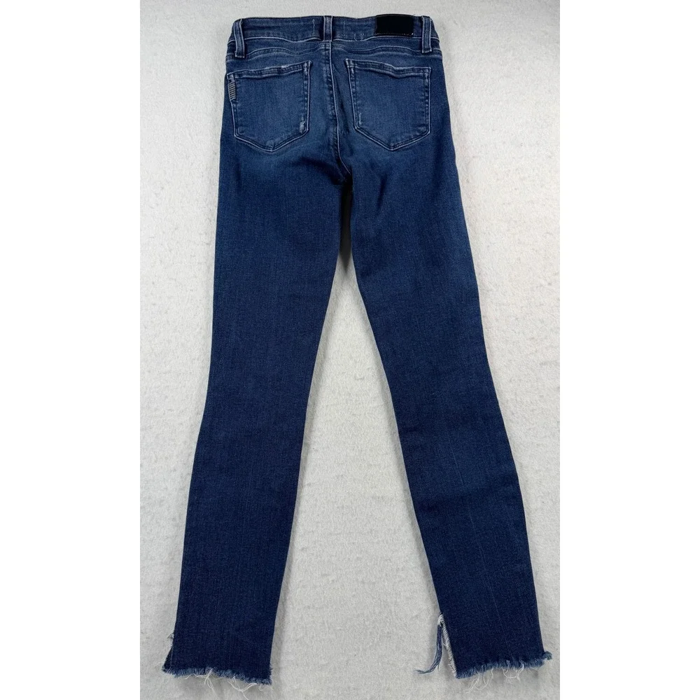 PAIGE Verdugo Ankle Skinny Jeans Raw Step Hem Dark Wash Size 24